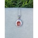 Pendentif en Pierre de Soleil - Ajustable - Argent sterling 925