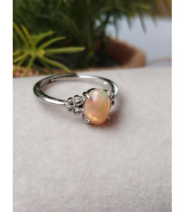 Bague en Opale de feu ajustable