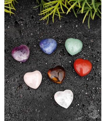 Ensemble 7 coeurs - pierre de guérison chakras