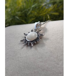 Pendentif soleil en pierre de lune - argent sterling 925