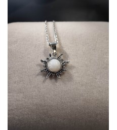 Pendentif soleil en pierre de lune - argent sterling 925