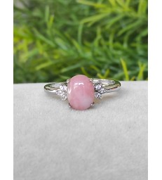 Bague en Opale Rose - Ajustable en Argent sterling