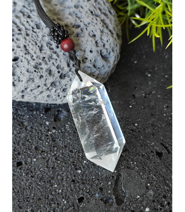 Pendentif cristal de roche - Réglable