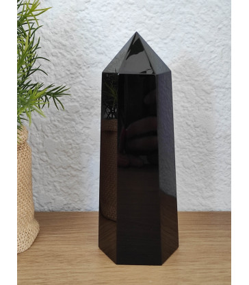 Obélisque Pointe en Obsidienne noire